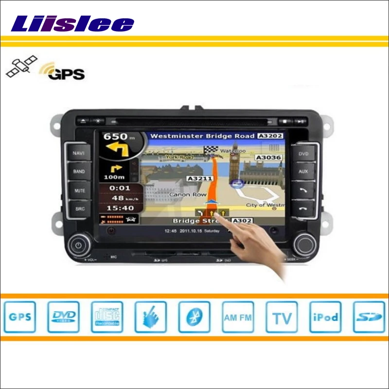 Cheap Liislee For VolksWagen Golf MK5 2005~2008 GPS Map Navi Navigation System Radio TV DVD BT WIFI HD Screen Multimedia System 1