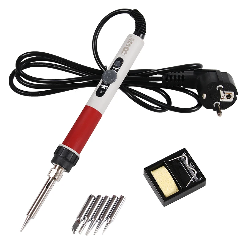 EU Plug Soldering iron 220V 70W Adjustable Temperature Electric Soldering Iron Kit+5pcs Tips Welding Repair knife Hobby Tweezers3