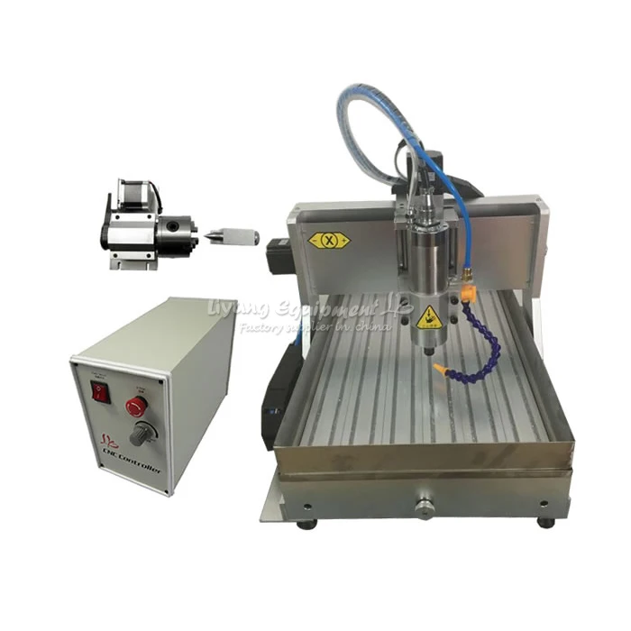 

4 axis wood router cnc 6040 metal carving Machine PCB milling with cutter tools and limit switch