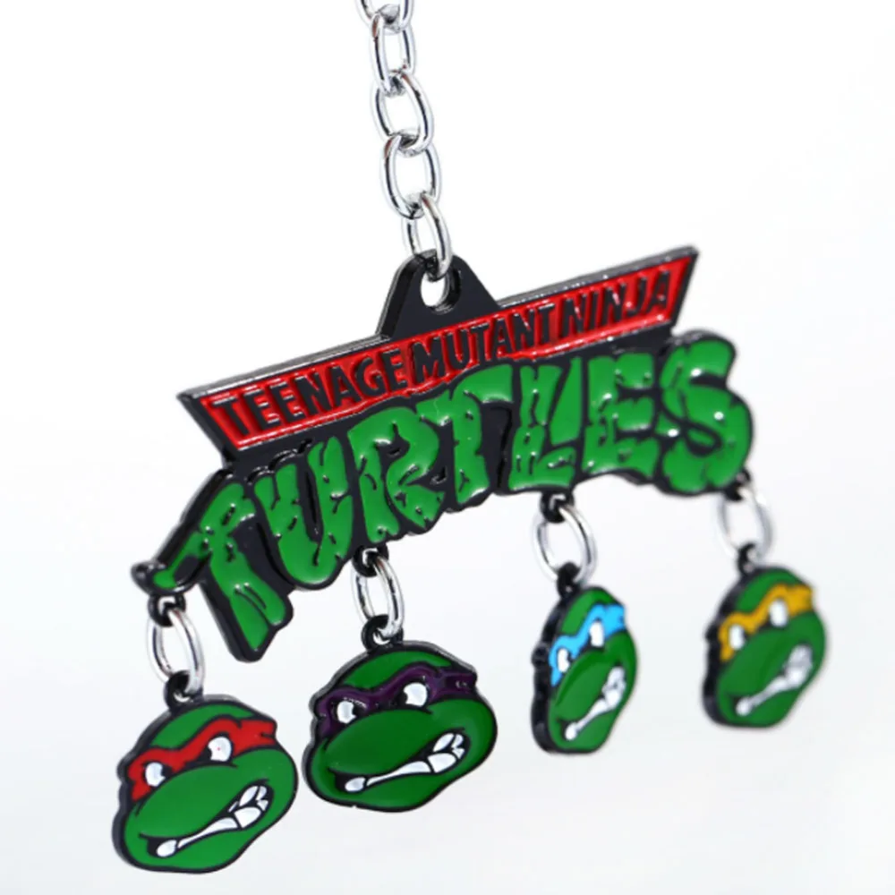 Animation Ninja Turtle Leonardo Da Vinci Raphael logo Alloy Key chain Movie Fancy Jewelry Costume Cosplay Halloween 2