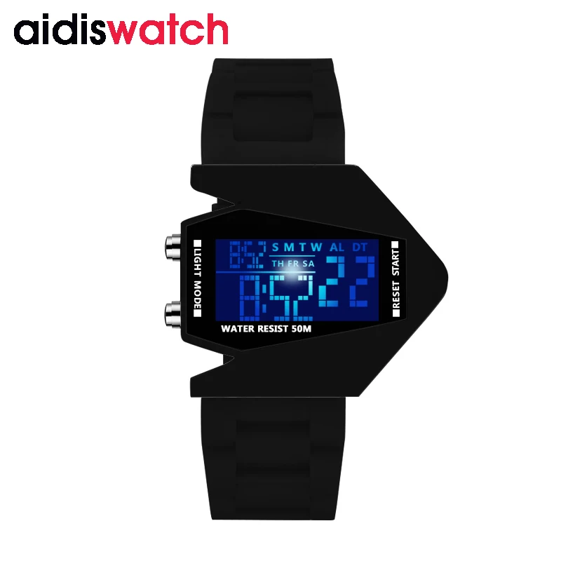 NEW STYLE MEN QUARTZ ADDIES WATERPROOF OUTDOOR COOLEST 7COLORS WATCH SPORT LUMINOUS LED DISPALY WRISTWATCH 
