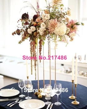 

NEW decorative wedding Road lead Candle Holder gold for wedding table decor