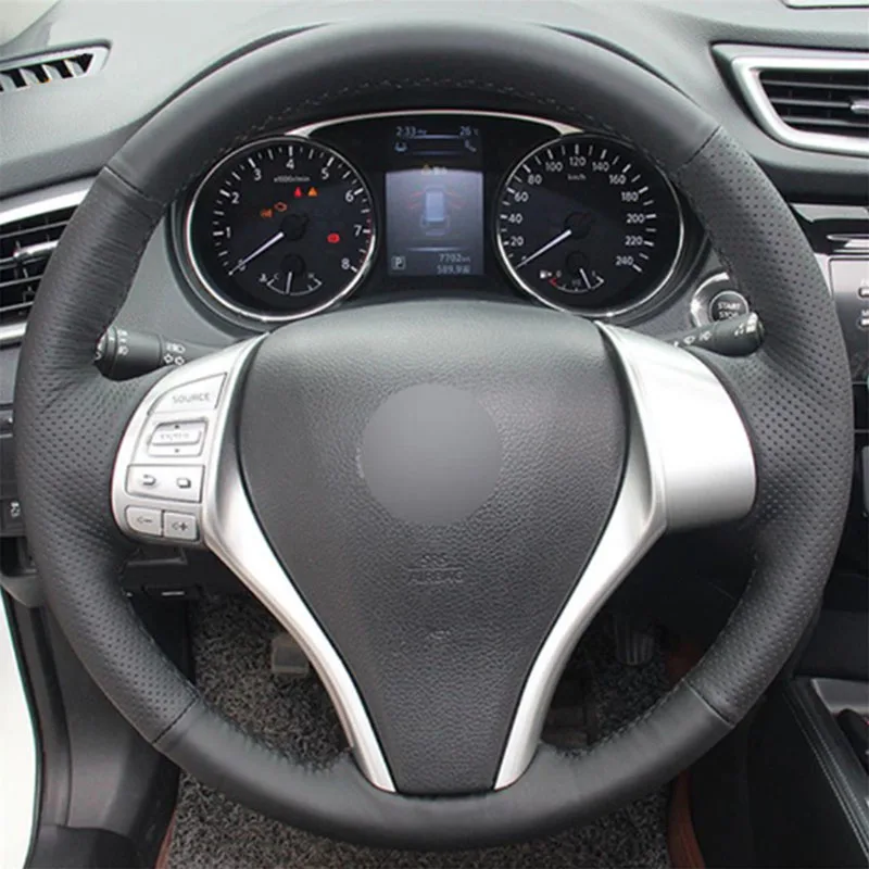 

Top Leather Steering Wheel Hand-stitch on Wrap Cover For Nissan Teana Altima 2013-2016 X-Trail QASHQAI Rogue Sentra Tiida