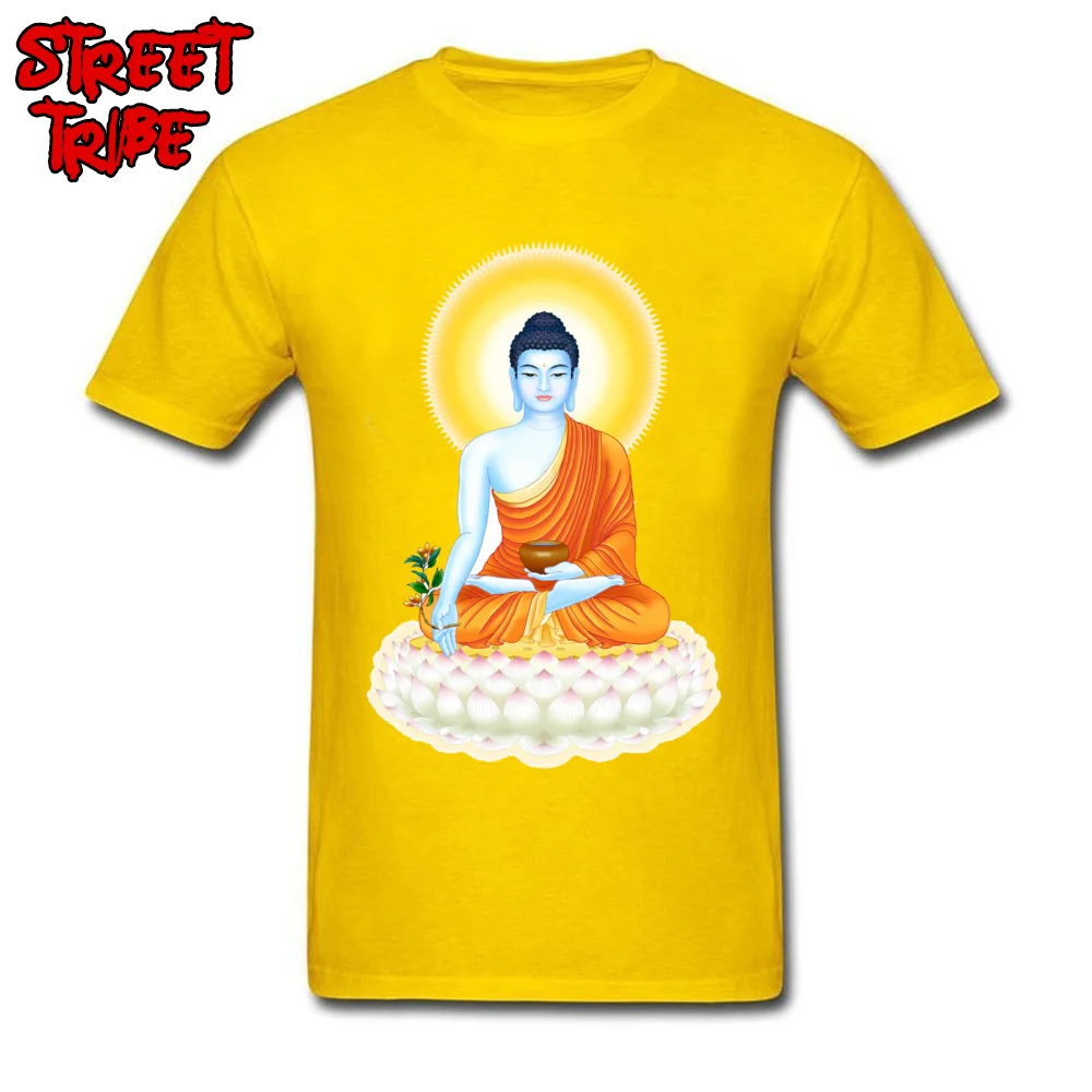 Rife Men's T Shirts gautama buddha buddhism buddhahood buddhist Casual T Shirt All Cotton Short Sleeve Hip hop T Shirt Crewneck gautama buddha buddhism buddhahood buddhist yellow