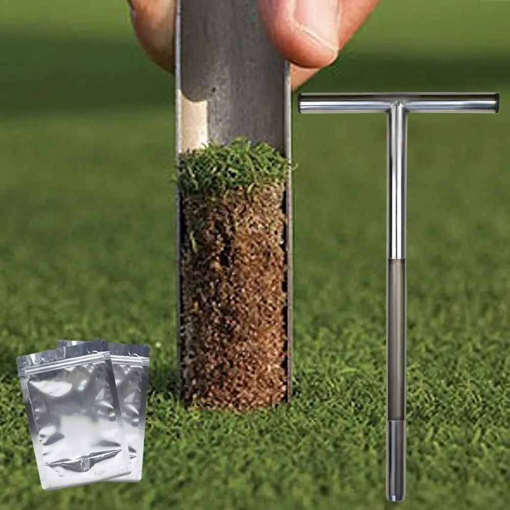 

Soil Sampler Probe 21" Stainless Steel Tubular T-Style Handle for Golf Court Golf Accessories