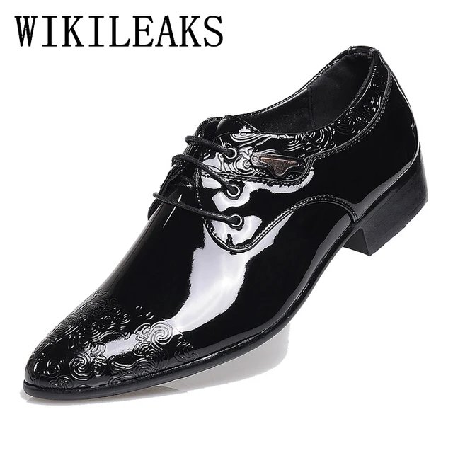 Lujo Blanco Charol Hombre Primavera Marca Zapatos Moda Negro Vestido 2018 Otoño Hombres De Z8q7xwXw