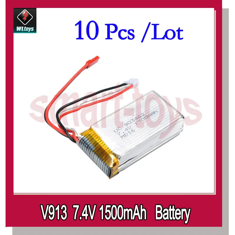10 шт. Lipo аккумулятор для wltoys V913 Helicopter L959 L202 L212 L222 7 4 В 1500 мАч | Игрушки и хобби