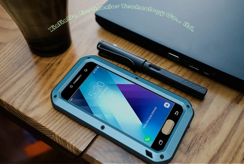 Для Galaxy A320 A520 A3 A5 LOVE MEI сверхпрочный алюминиевый металл+ стекло Gorilla glass ударопрочный водонепроницаемый чехол GA321