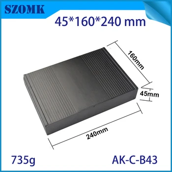 

1 piece 45*240*160mm power supply black color electronics junction box shocker box project top sales electronics aluminum box
