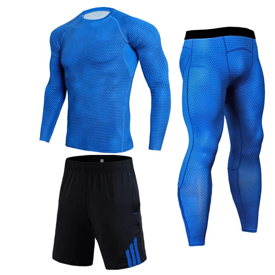 

Men Compression Jogging suit Winter Thermal underwear Sports Suits Warm Men's Tracksuit rash guard MMA Clothing track suit