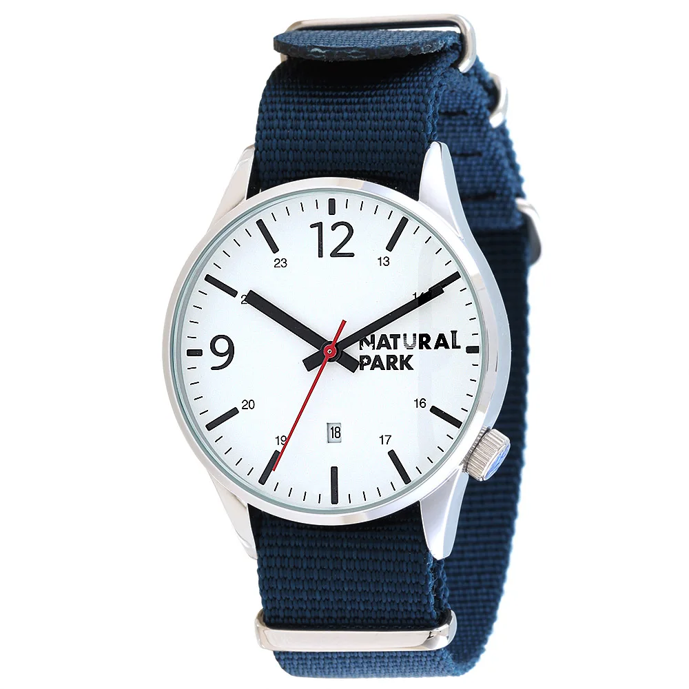 Бренд NATURAL PARK, простые студенческие часы, мужские часы от ведущего бренда, роскошные часы, мужские кварцевые наручные часы с нейлоновым ремешком, календарь - Цвет: 02
