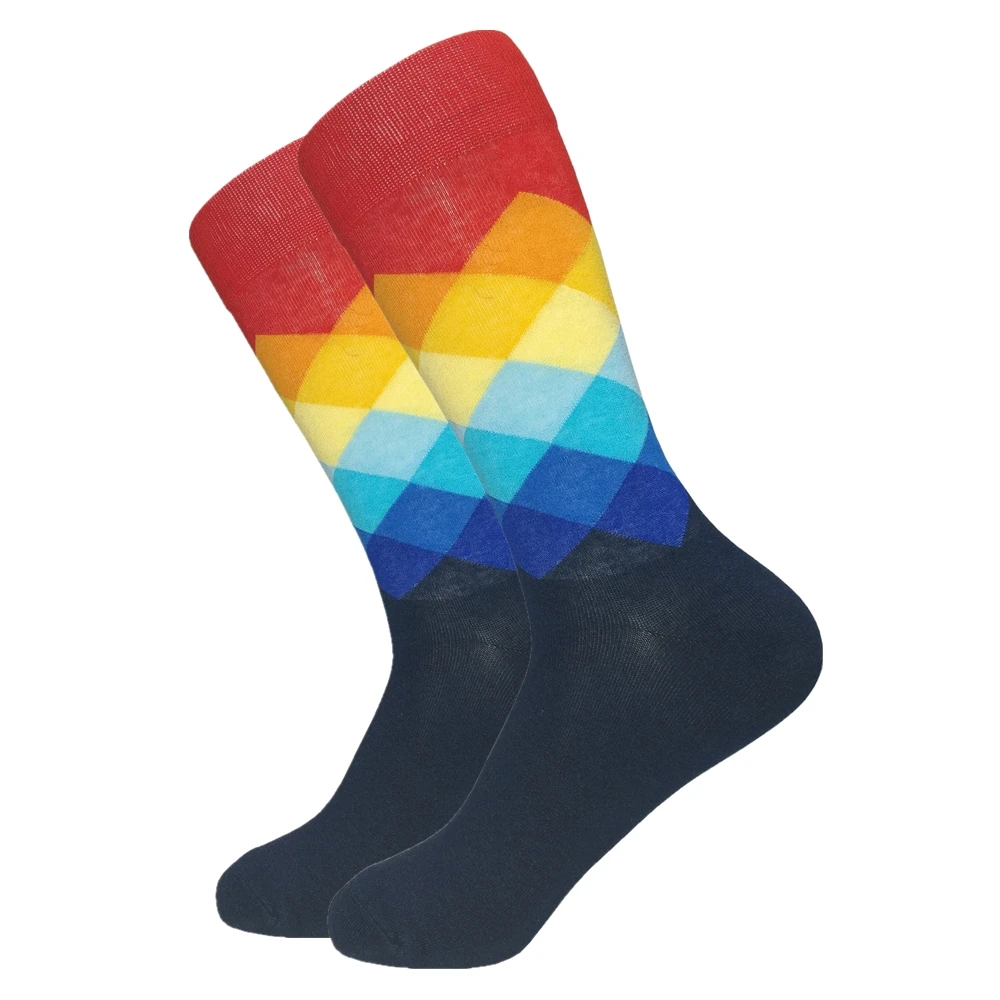Счастливые мужские носки новые высококачественные удлиненные деловые повседневные новейшие дизайнерские счастливые хлопковые носки мужские