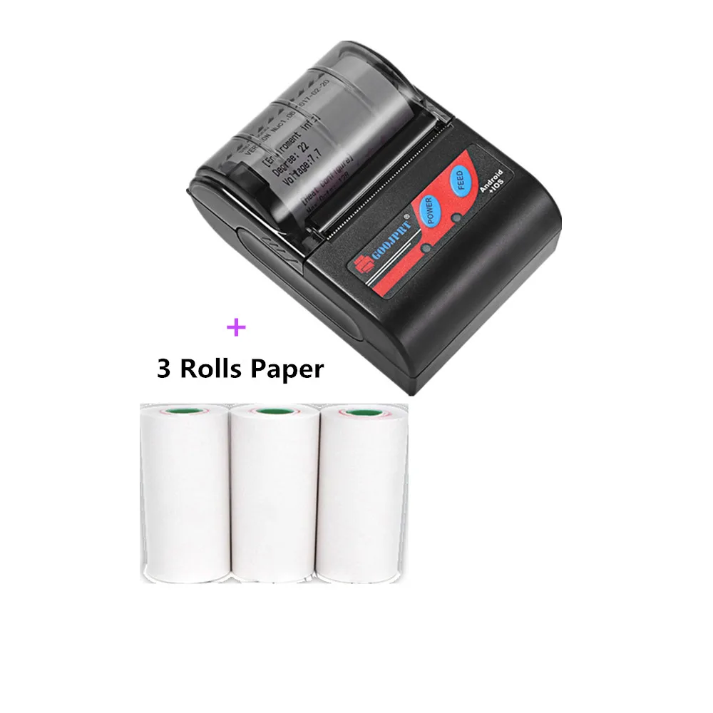 

GOOJPRT New Arrival 58mm Bluetooth 4.0 Android 4.0 POS Receipt Thermal Printer with 3 Rolls Paper Bill Machine for Supermarket