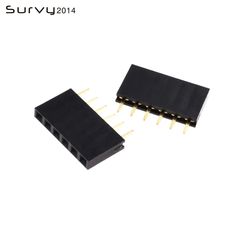 10/20/50/100PCS 6 Pin Header Socket gold plated 6Pin 2.54mm Row Straight Female Single | Электронные компоненты и