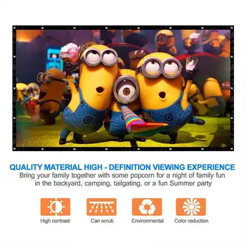 

Cewaal PVC Soft Foldable 84 inch 16: 9 Ratio Polyester screen for projector Film Home Theater HD Courtyard Projection Screen