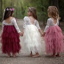 Summer Lace Baby Girls Dress Mesh Stitching Tutu Dress Baby Kids Dresses for Girls Princess Party Birthday Dress Kids Clothes toddler kids baby girls summer outfits 1 2 year birthday gift infant party wear dresses for girls clothes baby tutu dots dress