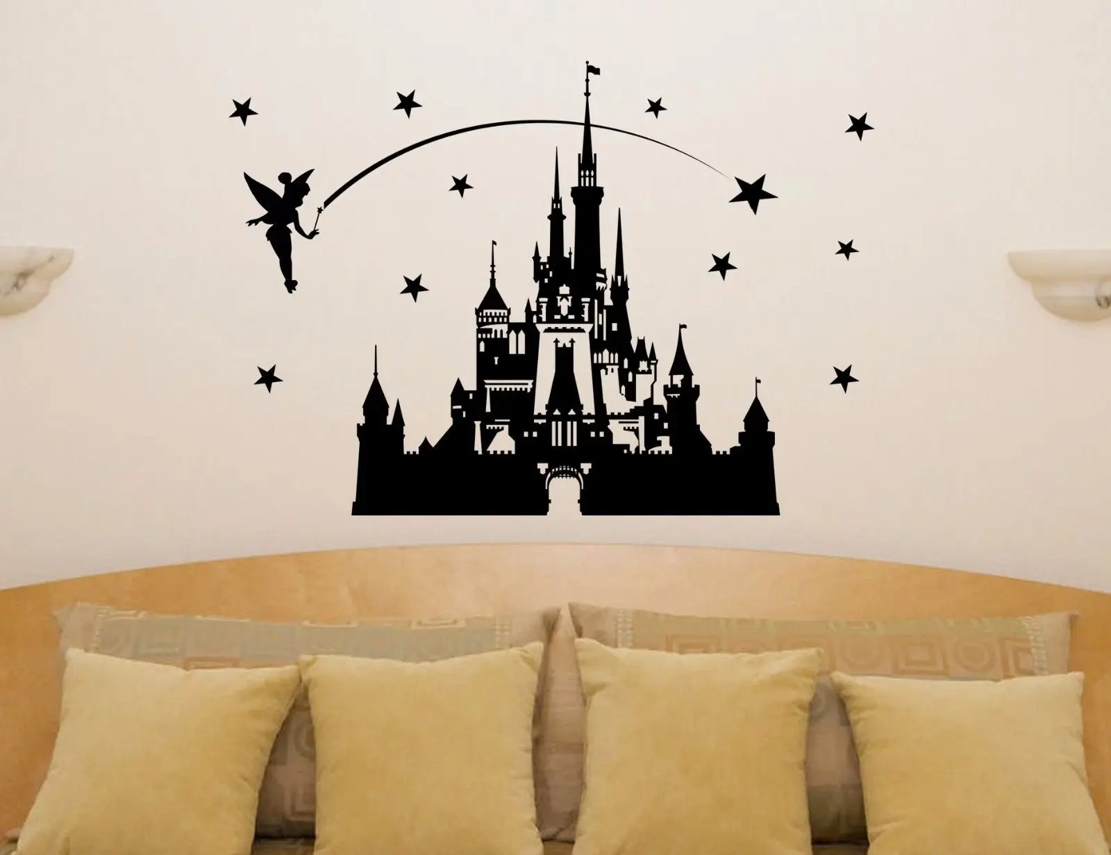 Karton Burg Marchen Prinzessin Tinkerbell Wand Kunst Aufkleber
