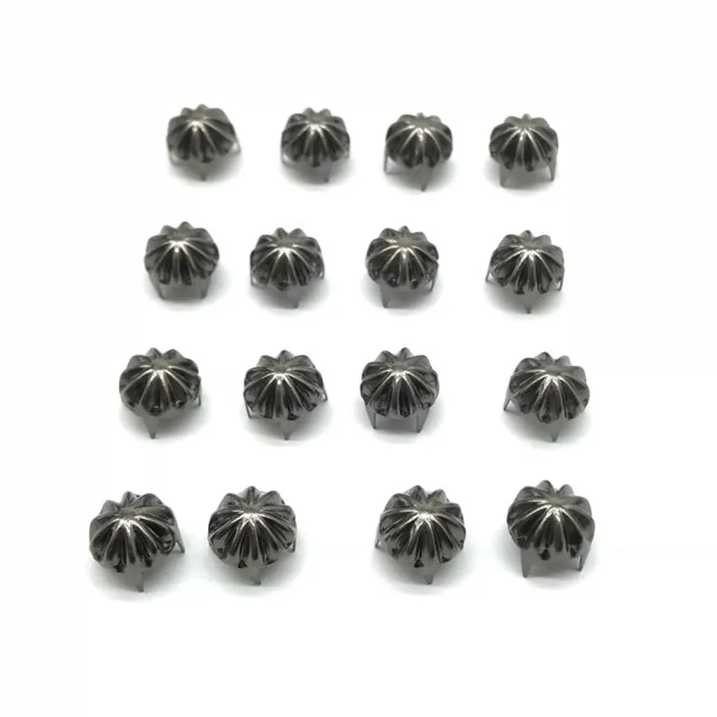 50pcs Metal Pumpkin Studs Claw Rivet Leathercraft Punk for Bags Jeans Belt Decoration