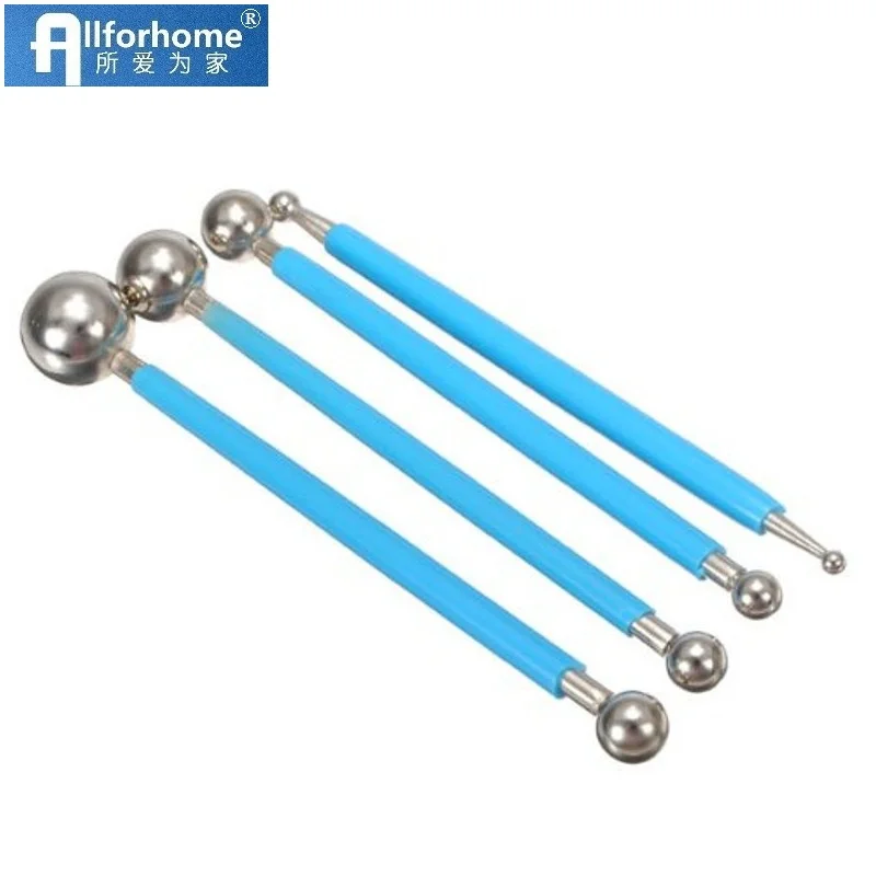 4pcs Set Metal Flower Modeling Ball Sugarcraft Mould Mold Tool
