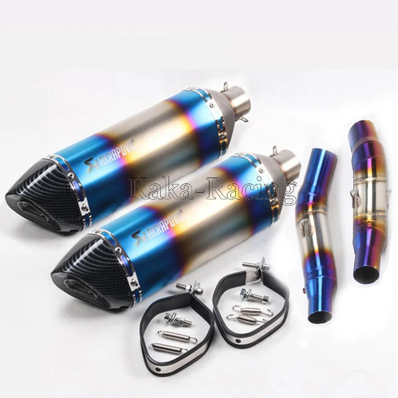 Полная выхлопная система moto rcycle средняя труба + Akrapovic глушитель выхлопа