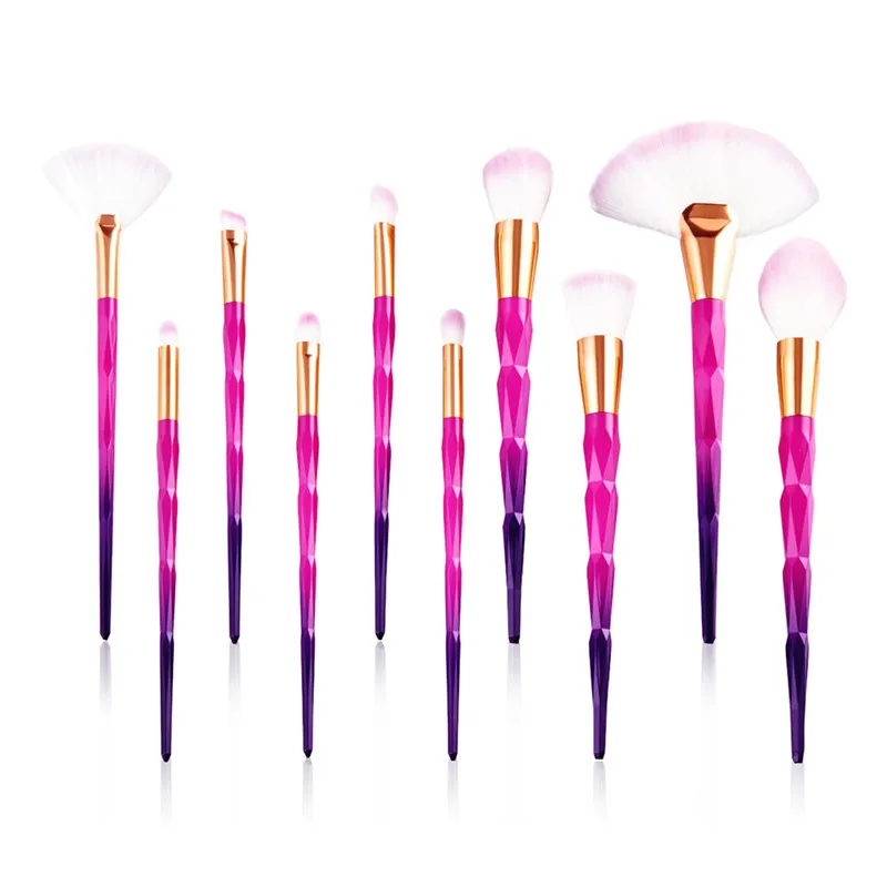 High Quality Diamond Makeup Brushes Set Facial Foundation Concealer Contour Fan Blusher Eye Shadow Powder Cosmetics Brushes Kit