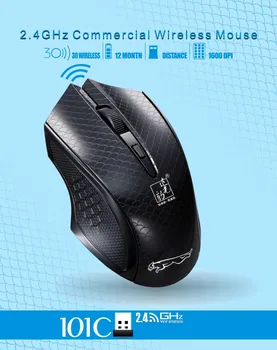 

101C 2.4G USB Wireless mouse 1600DPI Adjustable USB Receiver Optical Computer Mouse 2.4GHz Ergonomic Mice For Laptop PC Mouse