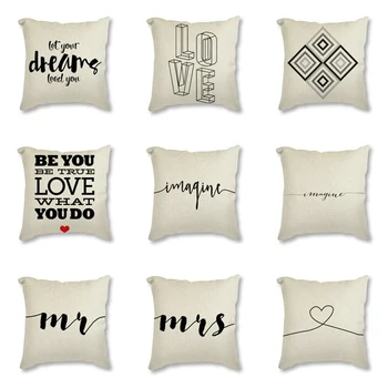 

Motivational Quote Minimalist Art Printed Linen Cushion Cover For Sofa Abstract Painting Decorative Seat Throw Pillow Case