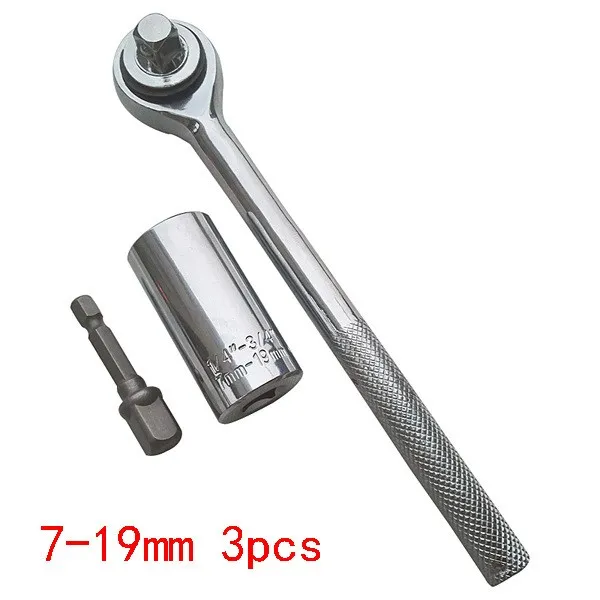 

A set of 3pcs Universal Socket Multi-Function A Hand Tool Set Repair Kit Screwdriver Wrench Adapter Multitool Car Hand Tools