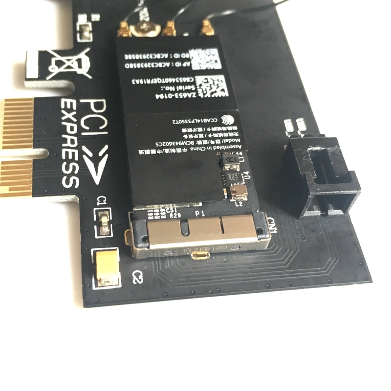 Антенны 802,11+ Bluetooth 4,1 Broadcom BCM943602CS беспроводная wifi карта для настольных компьютеров с мини pci-e к PCI-E 1X адаптер