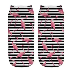 Новинка 2018 года принт 3D Фламинго унисекс белый носки для девочек Лидер продаж для женщин Симпатичные унисекс модные