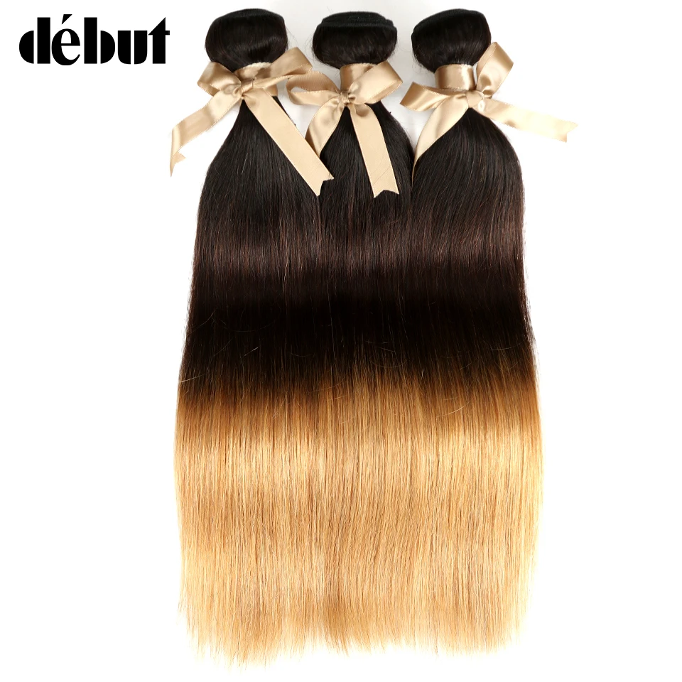 Debut Brazilian Human Hair T1B/4/27 Ombre Color Blonde Human Hair Mink