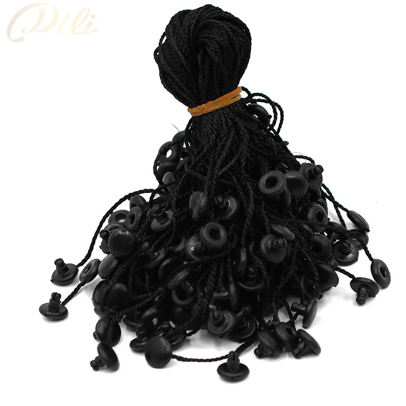 

100pcs black garment hang tag string 7'' quanlity hang tag string cord for garment price tag seal tag