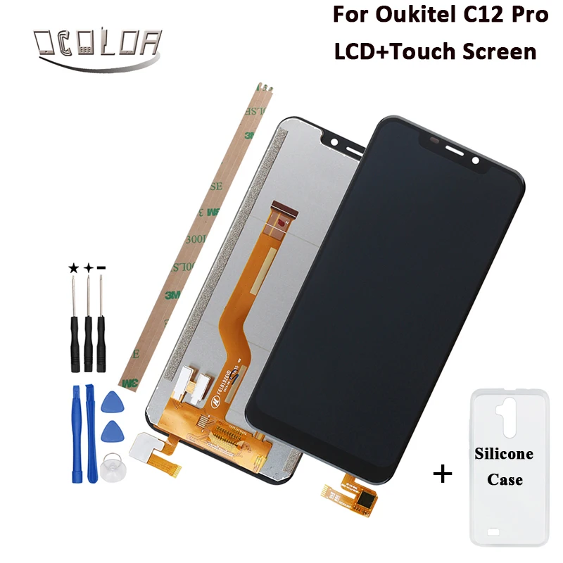 

ocolor For Oukitel C12 Pro LCD Display And Touch Screen 6.18 Inch +Tools +Adhesive +Film For Oukitel C12 LCD Phone Accessories