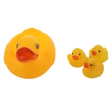 Вода плавающая пищащая Желтая резиновая семья Мумия Ребенка утки трубка Ванна игрушка