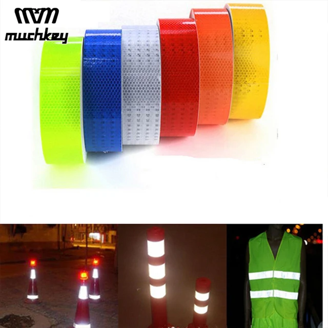 Safety Warning Tape Car DIY Styling Fluorescent Reflective Sticker 5cm*100cm Automobile luminous ...