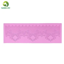 Цветок силиконовый коврик кружева границы декоративные сахар торт кружева формы кекс Фондант Плесень десен Вставить выпечки инструменты Свадебные украшения