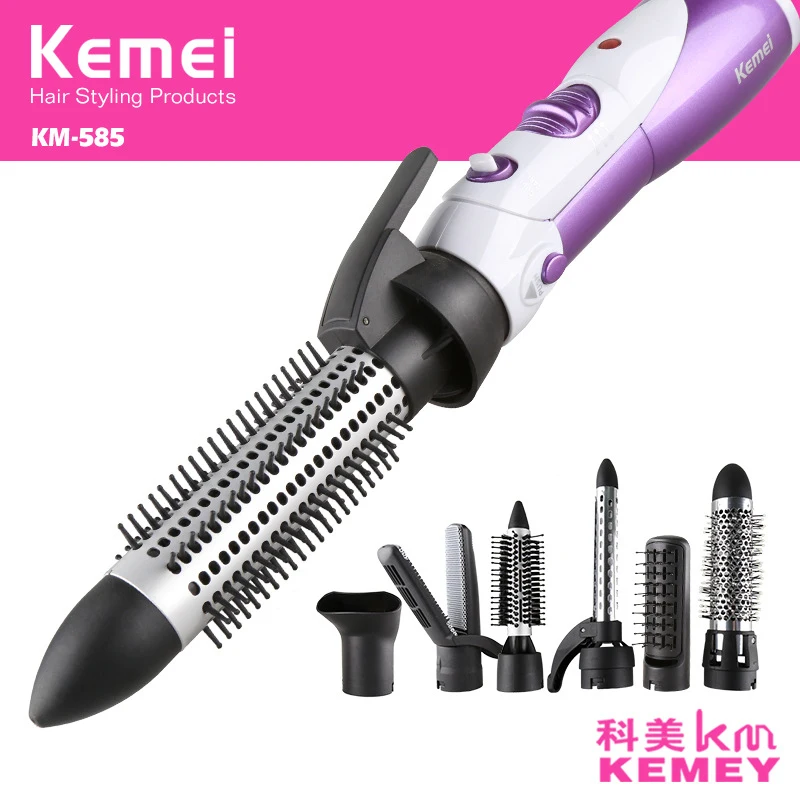 

7 In 1 Hair Dryers Multi-functional Style Wind Comb Professional Hair Styler Tool Heated Rollers Straightening & Curling Tool