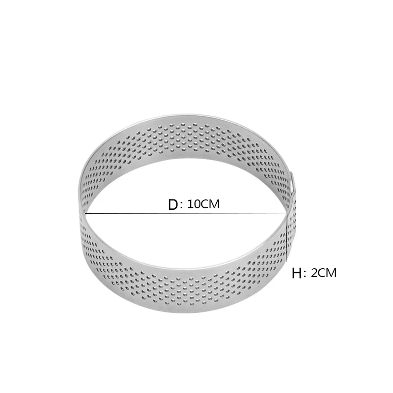 

10cm Stainless Steel tart ring silver cake mold Home Bake tools rings hole Circle not retract good DIY cooking puff shortbread