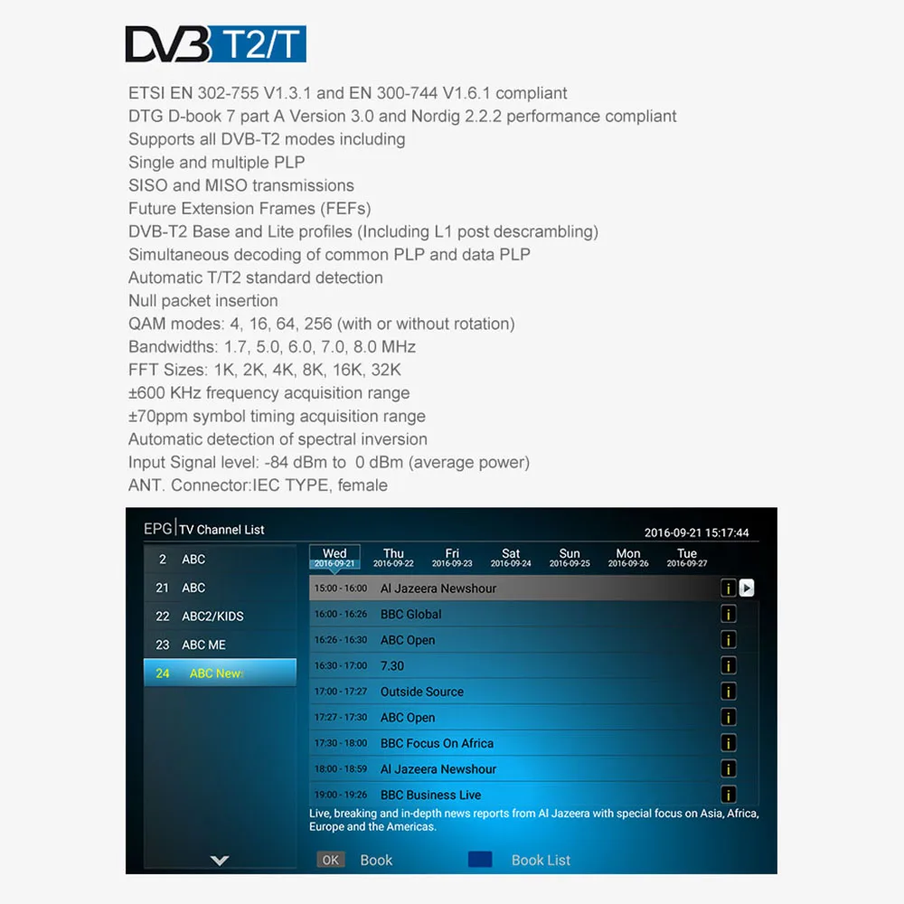 Mecool K6 DVB-S2 DVB-T2 приемное устройство Android ТВ коробка Hisilicon Hi3798M, 2 Гб оперативной памяти, 16 Гб встроенной памяти, 64bit 4K 2,4/Wi-Fi 5 ГГц двухъядерный процессор Wi-Fi BT4.1 USB3.0 4K Ультра