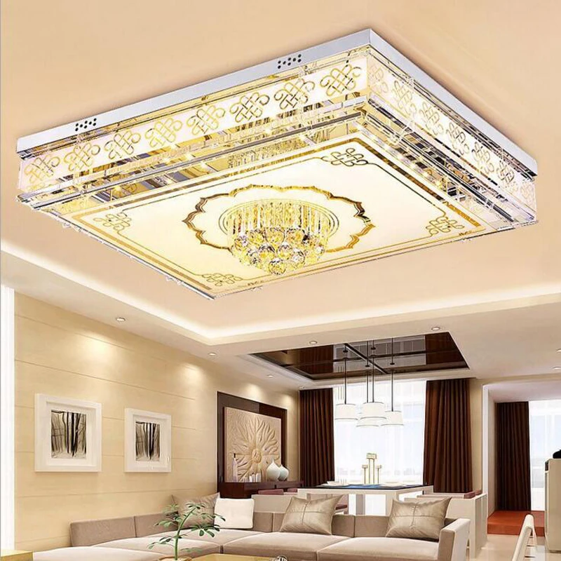 

LED crystal ceiling lamp high-end modern minimalist rectangular color living room bedroom ceiling lamps led lighting fixture led