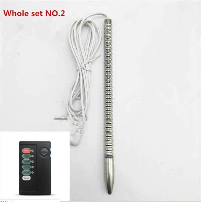 Newest! Stainless Steel Electro Shock + Vibrating Urethral Plug Penis Sing Urethral Dilators Gay Sex Toy Adult Products Sex Shop image_2