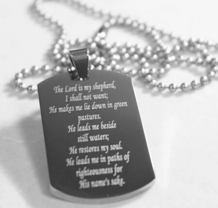 

New fashion low price Bible DOG TAG CHEAP STAINLESS STEEL PRAYER tags Low price custom Stainless steel laser engraved dog tag