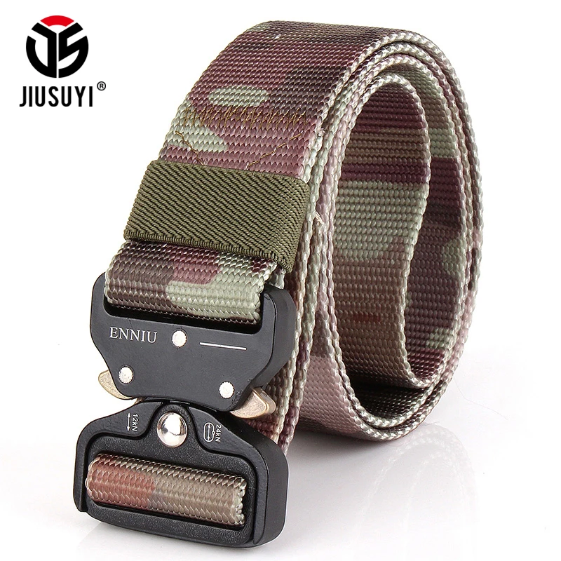 

SWAT Camouflage Military Equipment 1000D Nylon Tactical Belt Metal Buckle Knock Off Army Military Waistband Belt Men Width 3.8cm