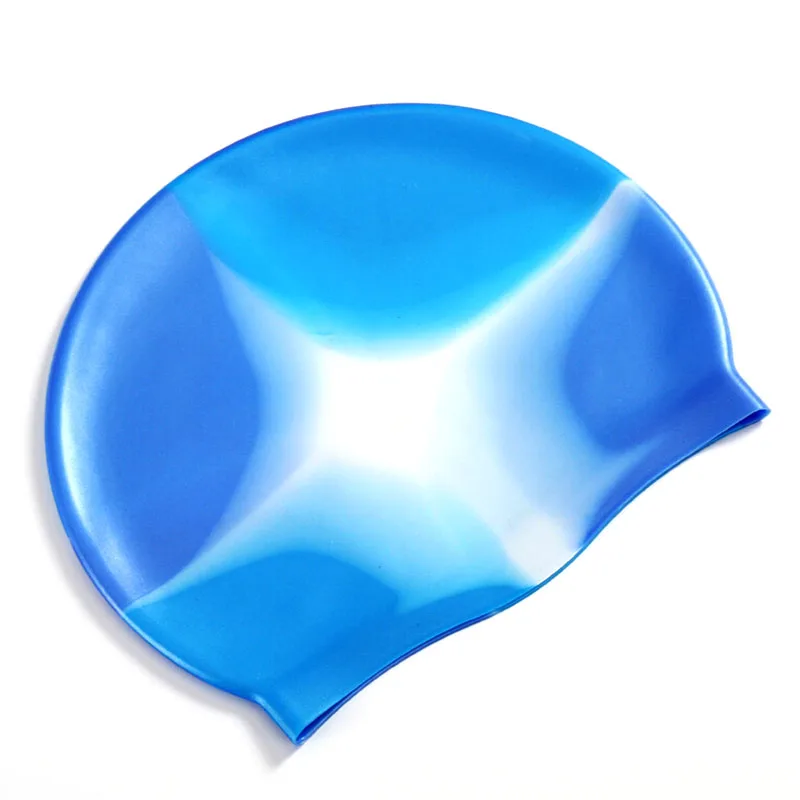 

Gradient Silicone Swim Caps Star Pattern Adult Teens Ear Protect Rubber Swimming Waterproof Hat Swim Cover Radius 19-22.5CM