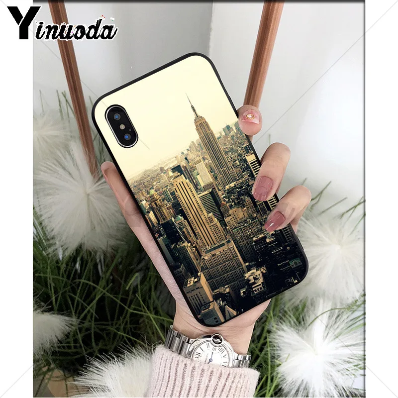 Yinuoda Нью-Йорк ТПУ Мягкий силиконовый чехол для телефона iPhone 6S 6plus 7 7plus 8 8Plus X Xs MAX 5 5S XR