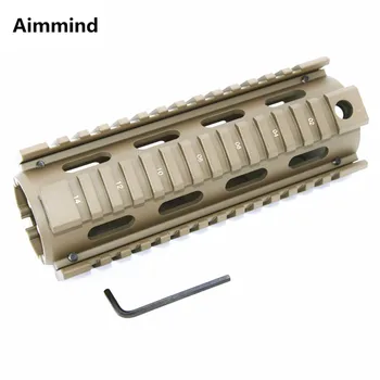 

Tactical Tan Airsoft AR15 M4 Handguard Carbine 6.7 Inch RIS Quad Rail 2 Piece Drop-In Picatinny Mounting Rifle Outdoor Hunting