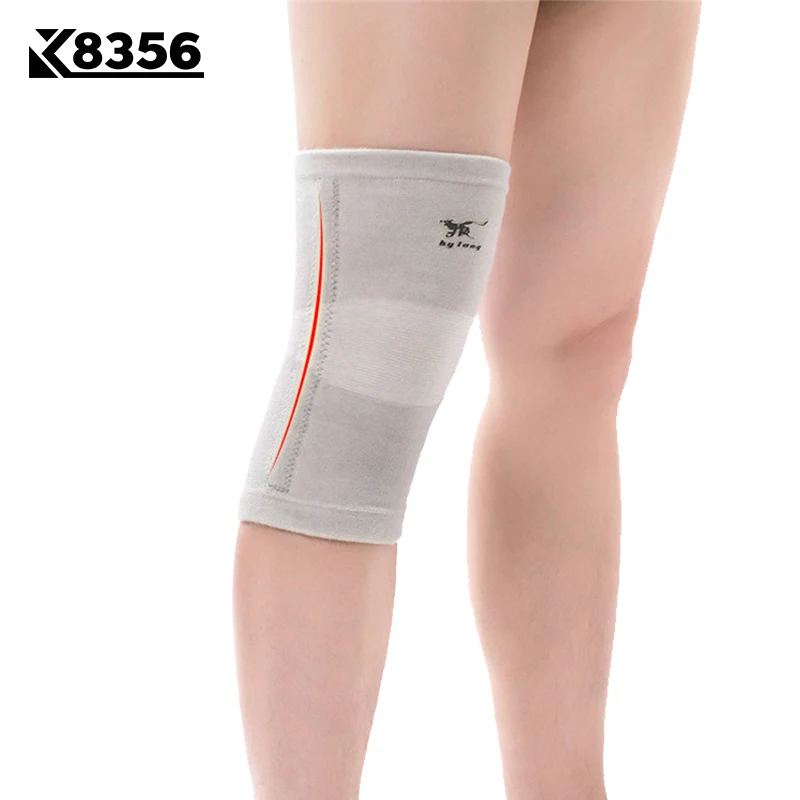 K8356 الخيزران الفحم الركبة دعم تنفس مكافحة زلة منصات الركبة كرة الطائرة الرياضة السلامة اللياقة حماية الركبة