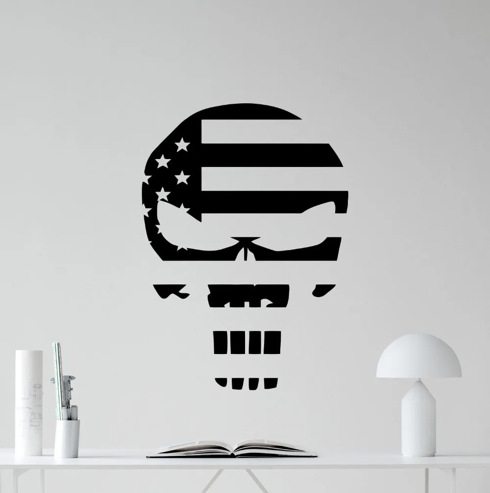 Buy Skull Wall Decal American Superhero Vinyl Sticker