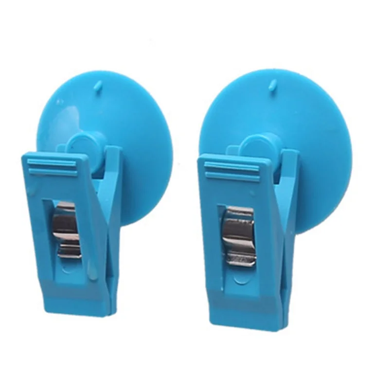 2pcs Car Window Sucker Cup Clip Card Clamp Windshield Curtain Card Photo Clip Holder Car Window Mount Suction Clip Hook Buckle - Название цвета: Blue