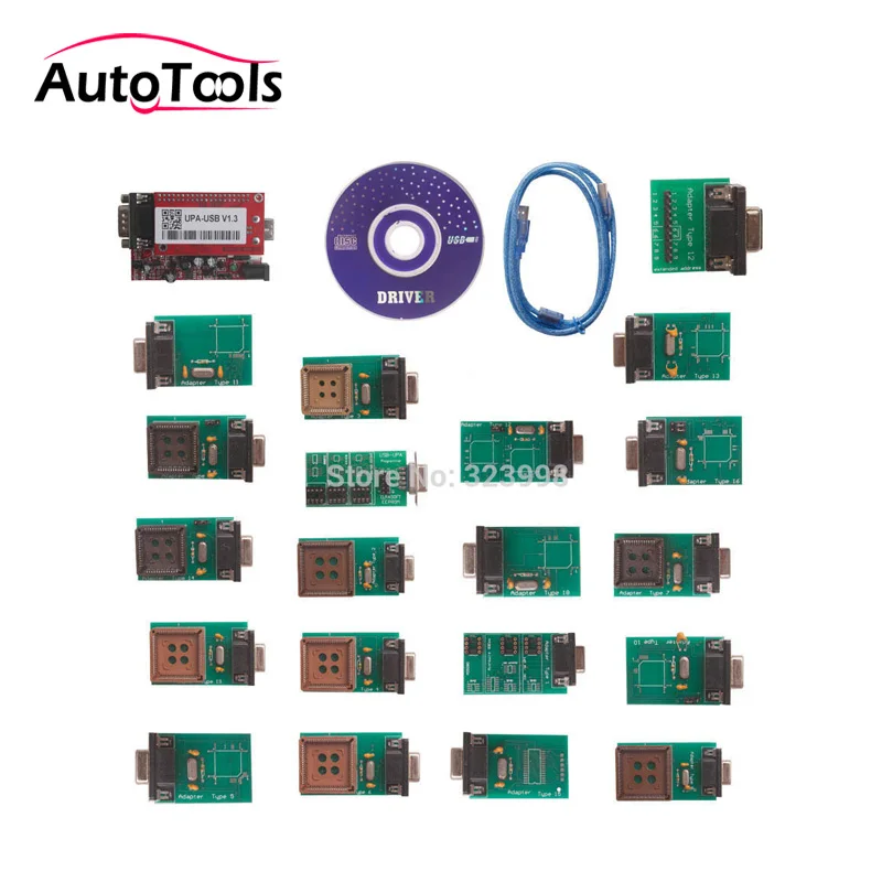 

Quality A+++ UPA USB v1.3 Programmer with Full Adaptors ECU Chip Tunning OBD2 Diagnostic Tool